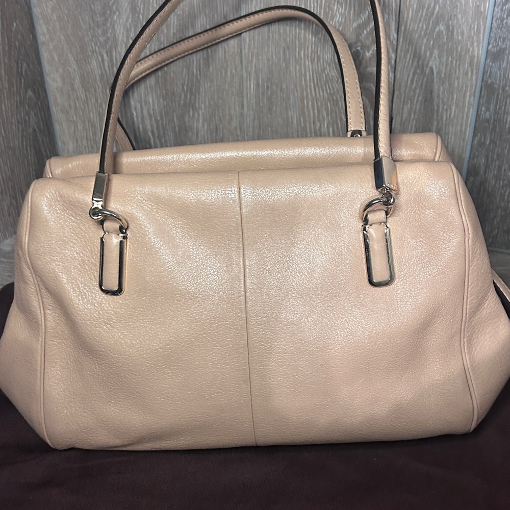 Coach Beige Leather Satchel - Picture 4 of 9